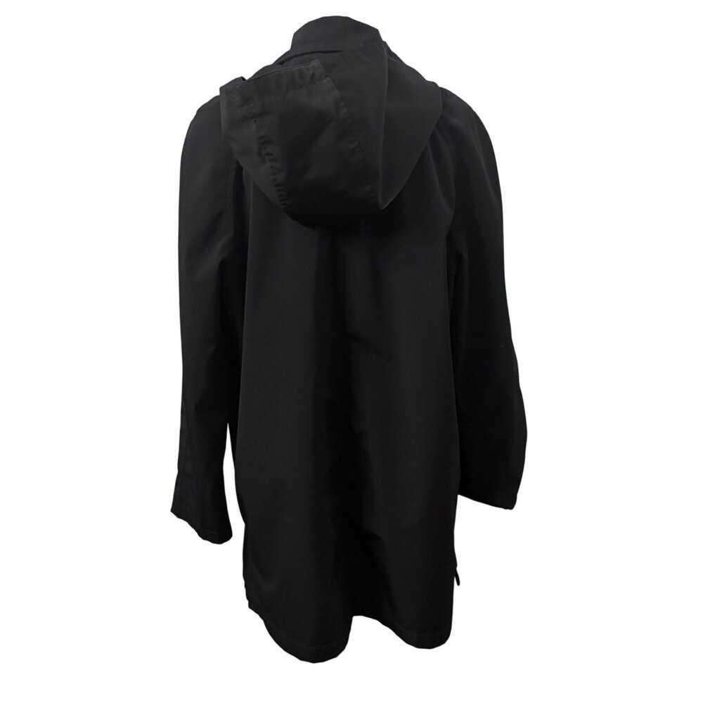 Towne Collection Black Urban Hooded Sleek Contemporary Rain Jacket Womens Large - Picture 3 of 16